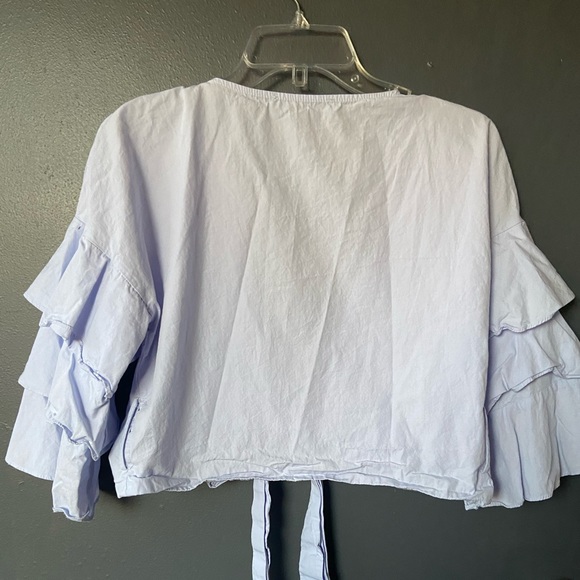 Zara Basic duffle tie front blouse size Small - Picture 2 of 4